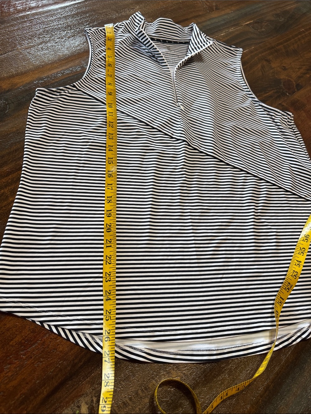 Tommy Bahama Black & White Striped Sleeveless Mock Neck Top - Picture 4 of 13